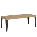  Tavolo Allungabile 200-304x90x77 cm Flame Premium Quercia Natura Telaio Antracite