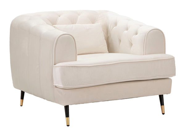 Poltrona Praga 93x71x86 cm in Poliestere Crema/Oro acquista