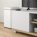 Mobile TV 42"" Max con 2 Ripiani Aperti e Anta e Ruote 80x45x39.5 cm in Truciolato Bianco