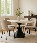Tavolo da Pranzo Space 180x90x73 cm in MDF e Ferro Crema e Nero      