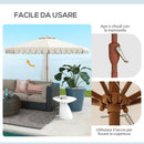 Ombrellone da Giardino Ø264x240 cm Inclinabile con Prese d'Aria Crema   