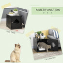Lettiera per Gatti con Porta Magnetica 48,5x53x51,5 cm in MDF e Truciolato Nera