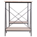 Scrivania da Ufficio Industrial in Metallo e Legno MDF Ripiani Legno e Nero 140x60x75 cm 
