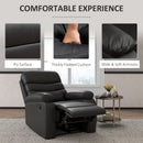 Poltrona Relax Reclinabile Manuale 80x90x105 cm in Similpelle Nera