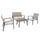 Set Salotto da Giardino Divano 2 Poltrone e Tavolino in Alluminio Taupe