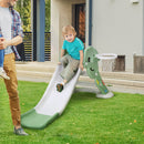 Scivolo per Bambini 146x68x68 cm con Canestro e Pallone Basket Verde e Bianco