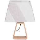 Lampada da Tavolo Abat Jour Paralume in Tessuto in Bianco e Caffè 38x17x58 cm 