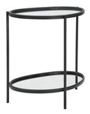 Tavolinetto Maycos 53,3x36,8x58,4 cm in Ferro e Specchio Nero