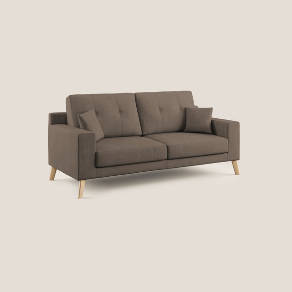 Divano 3 Posti 186x95x91 cm in Tessuto Marrone prezzo