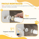 Cancello di Sicurezza per Bambini e Animali 76-82x76 cm Chiusura Automatica e Montaggio a Pressione Bianco      