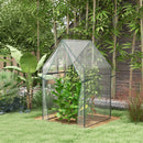 Mini Serra da Giardino con 2 Porte Avvolgibili 90x90x145 cm Copertura in PE  Trasparente