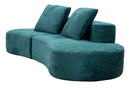 Divano Island Petrolio 238x92x78 cm in Spugna e Poliestere Verde acqua      