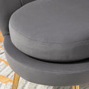 Poltrona Imbottita 76x67x74 cm in Tessuto Vellutato Grigio