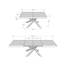 Tavolo Allungabile 180-284x90x77 cm Volantis Cashmere Telaio Antracite 