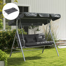 Set 4 Cuscini da Giardino per Schienale e Seduta con Imbottitura in Poliestere Grigio Carbone