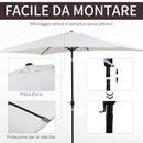 Ombrellone da Giardino 2x3 m Palo Ø38 mm Rettangolare in Alluminio Beach Bianco Crema