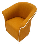Poltrona Girevole Siena Senape 83,5x66x80 cm in Ferro e Compensato e Spugna e Poliestere Senape      