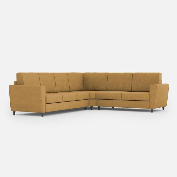 sconto Divano Angolare 6 Posti 288x248x85 cm Yasel in Tessuto Ocra