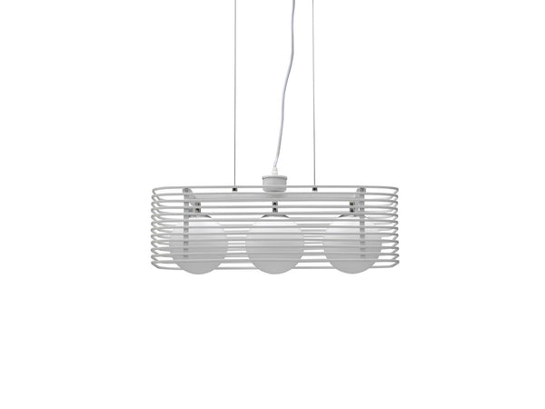 sconto Lampada a Sospensione 25x60xH120 cm in Metallo Cage Bianco