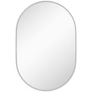 Specchio Bagno Ovale da Parete 60x90 cm con Cornice in Alluminio Verticale o Orizzontale Argento      