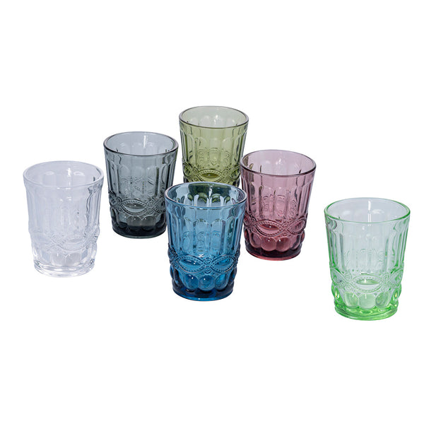 Set 6 Bicchieri Acqua Nobilis in Vetro VdE Tivoli 1996 6 Colori Differenti sconto