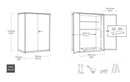 Armadio da Esterno Keter Cortina Alto 140x73,6x170,4 cm in Evothech+ Grigio 
