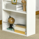 Tavolo da Bar con 3 Mensole e Barre Protettive 112x57x106 cm in Acciaio e Truciolato Bianco