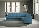 Divano Angolare 6 Posti 286x246x85 cm Sakar in Tessuto Avio