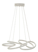 Lampadario LED Glovy Bianco Ø55x120 cm in Alluminio e Ferro e PVC Bianco      