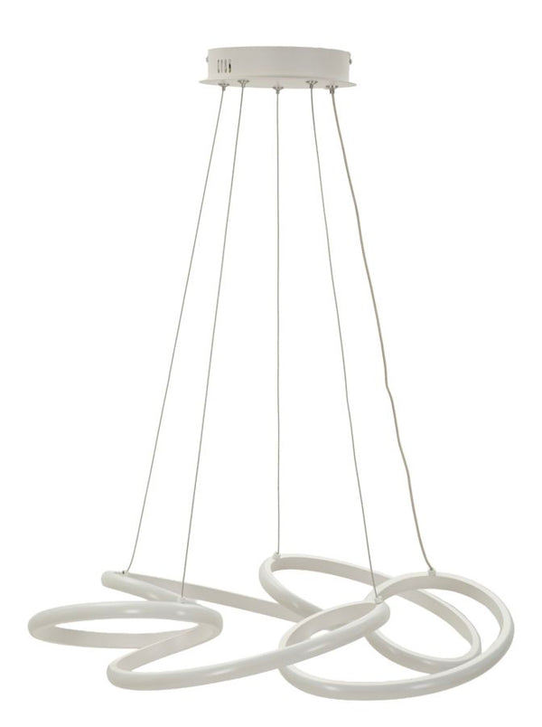 prezzo Lampadario LED Glovy Bianco Ø55x120 cm in Alluminio e Ferro e PVC Bianco