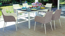 Tavolo Rettangolare da Giardino 150x90cm in Alluminio Vorghini Falconara Bianco e Grigio