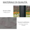 Ombrellone da Giardino Inclinabile Ø265 cm con 32 Luci LED Solari e Manovella Grigio      
