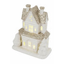 Casetta porta Candela Tealight 12x7x14 cm in Stoneware con Led