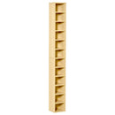 Mobile Libreria Porta CD a 12 Ripiani per 204 CD 21x20x175 cm in MDF e Truciolato Naturale