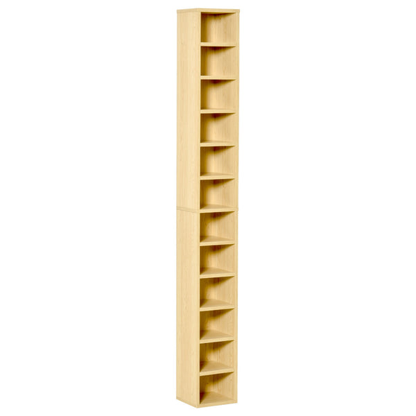 Mobile Libreria Porta CD a 12 Ripiani per 204 CD 21x20x175 cm in MDF e Truciolato Naturale acquista