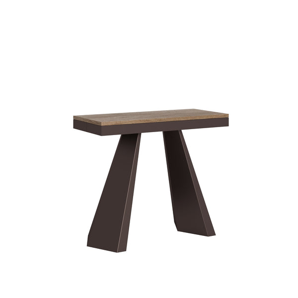 Consolle Allungabile 90-300x40x77 cm in Nobilitato Marrone sconto