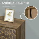 Mobile 2 Ante 99x39x75,5 cm con Decori Dorati Gambe in Acciaio