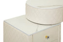 Toeletta Sharon Panna con Puff 120x40x75 cm in Pino e MDF e Metallo e Plastica      