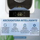 Mini Asciugatrice Portatile 48x43x57 cm Capienza 4 kg 5 Programmi 800W Fino 60℃ Timer Tamburo in Acciaio Inox Bianco      