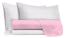 Set Lenzuola Sopra Sotto e Federe in Cotone Rosa Varie Misure