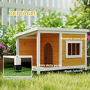 Cuccia per Cani da Esterno 85,5x62x60 cm con Veranda Coperta e Tetto Inclinabile in Legno di Abete Multicolore      