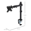 Supporto Monitor da 13"-32" per Scrivania in Acciaio Nero