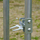 Recinto per Galline con Tetto e Copertura Anti UV 280x380x197 cm in Metallo Galvanizzato Argento      