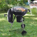 Barbecue a Carbone Carbonella in Acciaio Portatile 2 Ruote 50x63x94 cm  Round