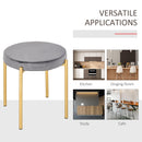 Set 4 Sgabelli Imbottiti Ø41,5x46 cm in Poliestere Vellutato Oro e Grigio