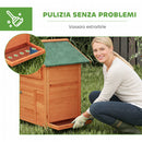 Pollaio 113,5x67,5x95,5 cm con Nido Tetto Impermeabile Vassoio Estraibile 2 Trespoli Rampa e Finestra in Legno Arancione      