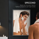 Specchiera Bagno 40x12x60 cm 1 Anta 3 Ripiani in Acciaio  Nero