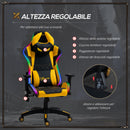 Sedia da Gaming Ergonomica 71,5x65x121-129 cm in Similpelle Multicolore