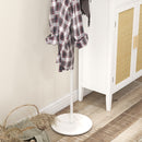 Appendiabiti da Terra 6 Ganci 32x171 cm Disco in Acciaio e Base in Ardesia Bianco