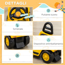 Escavatore Cavalcabile per Bambni 83x27x39 cm con Pinza Giallo e Nero
